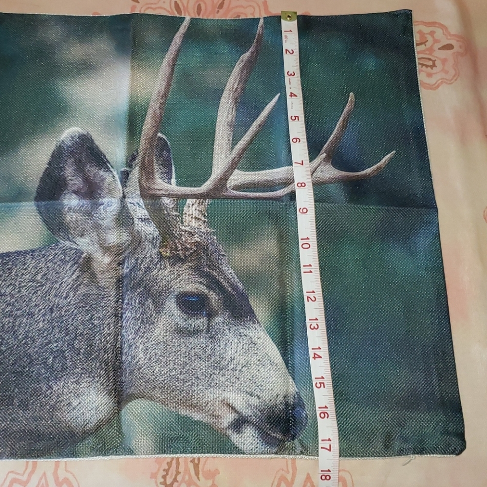 Deer Pillow Cover. Antlers Forest Hunting 🦌 Buck - Picture 9 of 10